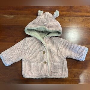 GAP Baby Pink and Cream Fleece Jacket
